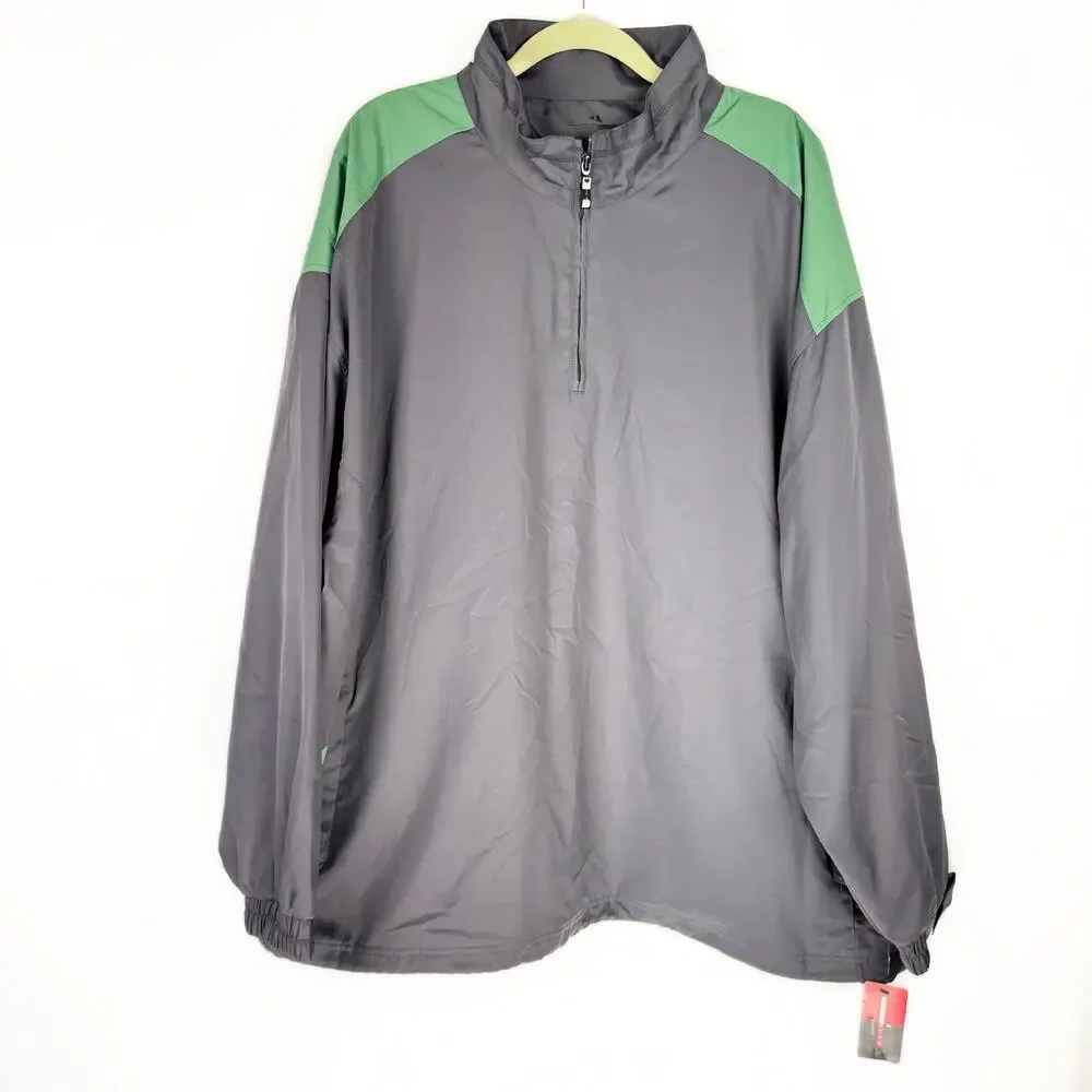 NWT Grand Slam Gray Golf Water Resistant Mesh‎ Lined Windbeaker Jacket Sz XXL